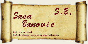 Saša Banović vizit kartica